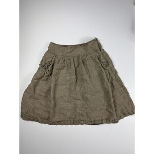 Cynthia Steffe Linen A-Line Skirt with Pocket‎ Detail Casual Midi Size 4 linen